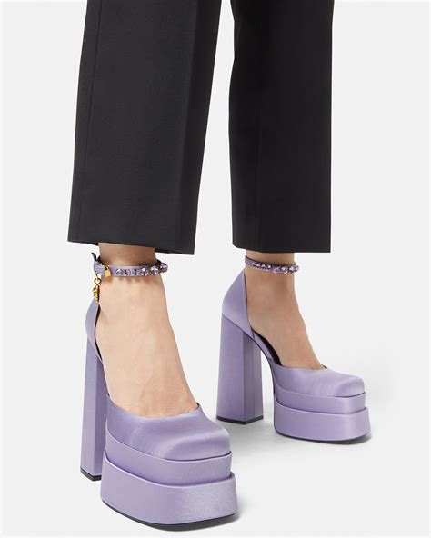 versace medusa platforms purple|Versace aevitas platform loafers.